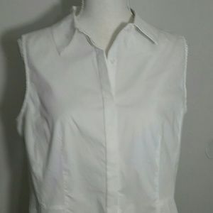 Tahari Tops - New White button-down collared tunic Tahari 12 Tahari Tops - New White button-down collared tunic Tahari 12